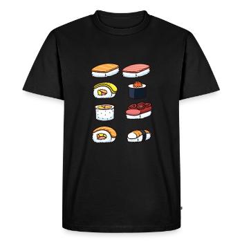 Liste Sushi Maki - T-shirt Premium bio Homme - noir - Devant - Nico (187cm)