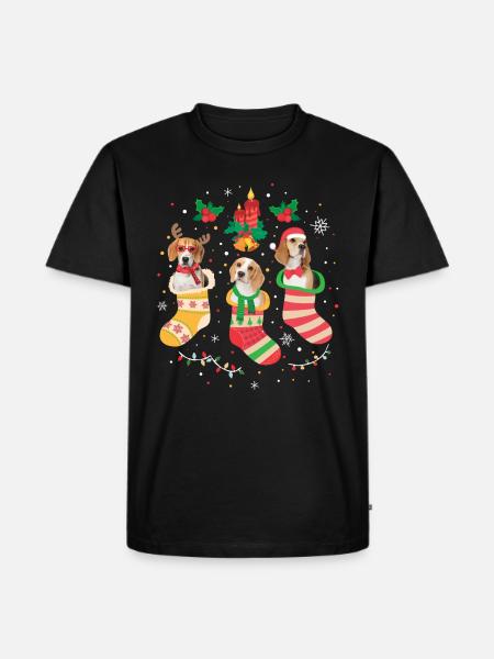 Beagle Christmas - Men's Premium Organic T-Shirt - black