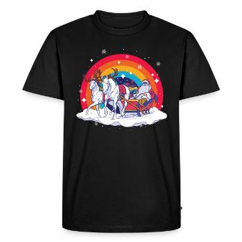 Unicorn christmas - Men's Premium Organic T-Shirt - black - Front - Nico (187cm)