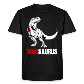 Vinosaurus Wine Dinosaur Gift - Men's Premium Organic T-Shirt - black - Front - Nico (187cm)