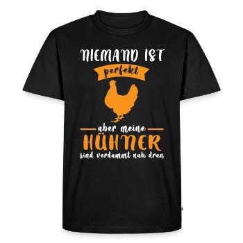 Hühner Huhn Hühnerstall Geschenk - Männer Premium Bio T-Shirt - Schwarz - Vorne - Nico (187cm)