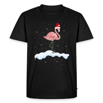 Flamant de Noël - T-shirt Premium bio Homme - noir - Devant - Nico (187cm)