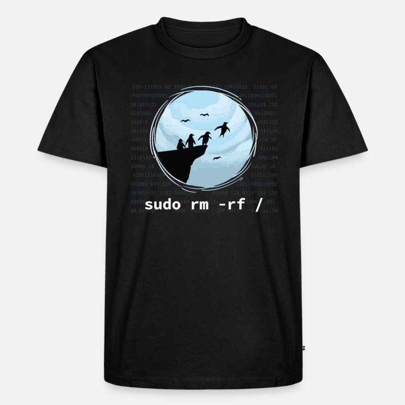 Programmeur Sudo RM RF Funny - T-shirt Premium bio Homme - noir