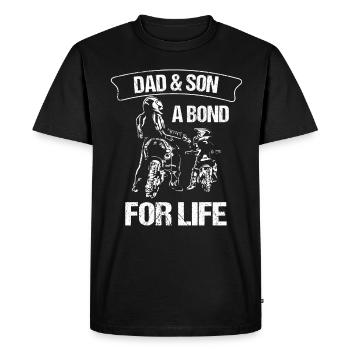 Papa et fils un cadeau de motocross Bond For Life - T-shirt Premium bio Homme - noir - Devant - Nico (187cm)