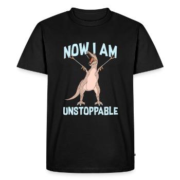 Dinosaure imparable - T-shirt Premium bio Homme - noir - Devant - Nico (187cm)