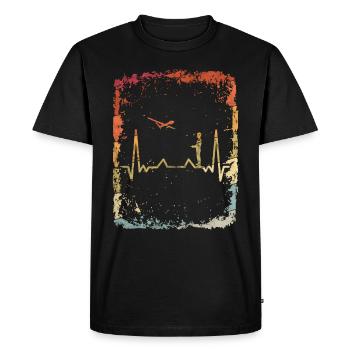 Évolution modèle vol avion aviateur cool rétro - T-shirt Premium bio Homme - noir - Devant - Nico (187cm)