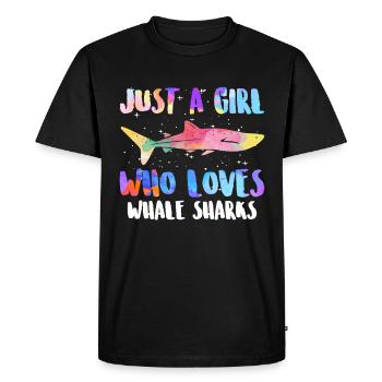 Requin baleine juste une fille qui aime les requins baleines - T-shirt Premium bio Homme - noir - Devant - Nico (187cm)