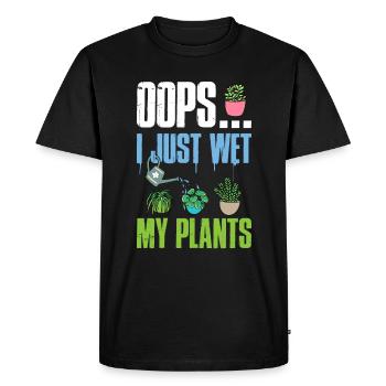 Je viens de mouiller mes plantes jardinier - T-shirt Premium bio Homme - noir - Devant - Nico (187cm)