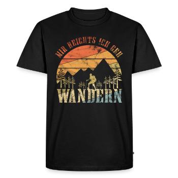 Retro Mir reicht's ich geh wandern - Berge Bergste - Männer Premium Bio T-Shirt - Schwarz - Vorne - Nico (187cm)