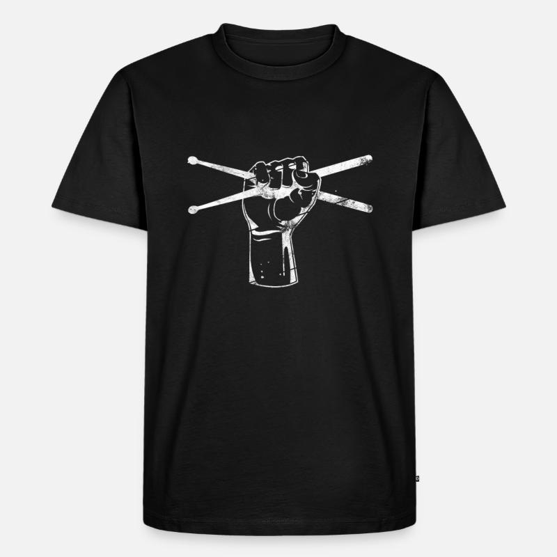 Schlagzeuger Drumsticks Geschenk - Männer Premium Bio T-Shirt - Schwarz