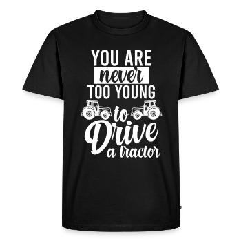 Tracteur Tracteurs Tracteur Cadeau - T-shirt Premium bio Homme - noir - Devant - Nico (187cm)