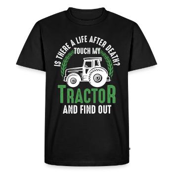 Tracteur Tracteurs Tracteur Cadeau - T-shirt Premium bio Homme - noir - Devant - Nico (187cm)