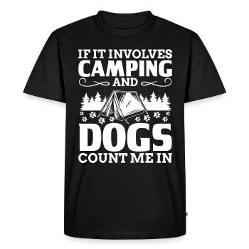 Idée cadeau camping chiens amoureux de la nature - T-shirt Premium bio Homme - noir - Devant - Nico (187cm)