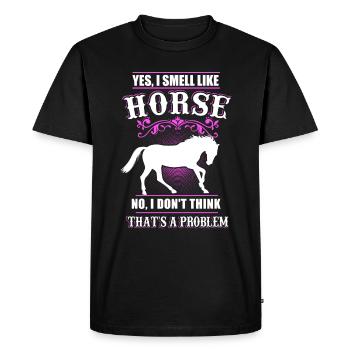 Cadeau équestre cavalier - T-shirt Premium bio Homme - noir - Devant - Nico (187cm)