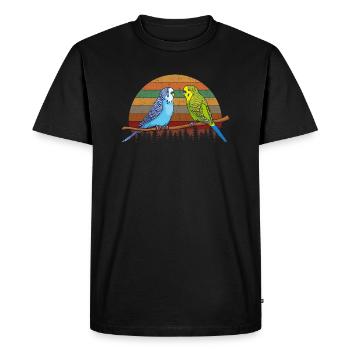 Perruche perruche - T-shirt Premium bio Homme - noir - Devant - Nico (187cm)