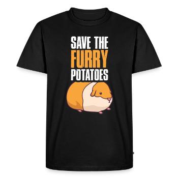 Save The Furry Potatoes Guinea Pigs - Men's Premium Organic T-Shirt - black - Front - Nico (187cm)