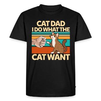 Cat father cat owner cat lover - Men's Premium Organic T-Shirt - black - Front - Nico (187cm)