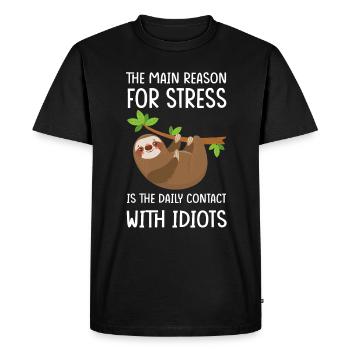 Sloth lazy sloth gift - Men's Premium Organic T-Shirt - black - Front - Nico (187cm)