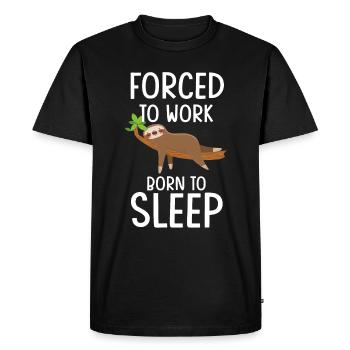Sloth sloth lazy gift - Men's Premium Organic T-Shirt - black - Front - Nico (187cm)