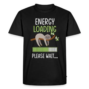 Sloth sloth lazy gift - Men's Premium Organic T-Shirt - black - Front - Nico (187cm)