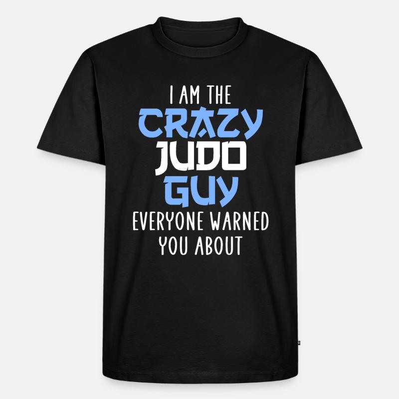 crazy judo dad - Männer Premium Bio T-Shirt - Schwarz