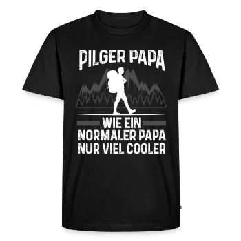 Pilgern Papa Pilgerer Pilger Geschenk - Männer Premium Bio T-Shirt - Schwarz - Vorne - Nico (187cm)