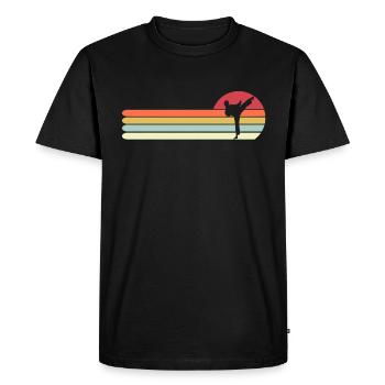 Cadeau de karaté vintage rétro pour papa, karaté drôle - T-shirt Premium bio Homme - noir - Devant - Nico (187cm)