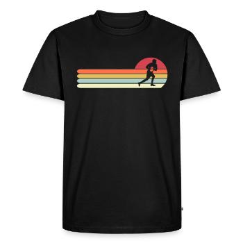 Retro Vintage Rugby Gift for Dad, Funny Rugby - Men's Premium Organic T-Shirt - black - Front - Nico (187cm)