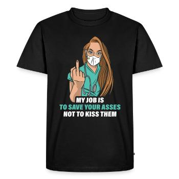 Infirmière hôpital infirmière cadeau - T-shirt Premium bio Homme - noir - Devant - Nico (187cm)