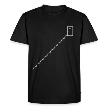 Stairs to the Heart - Couples - Love - Heart - Men's Premium Organic T-Shirt - black - Front - Nico (187cm)