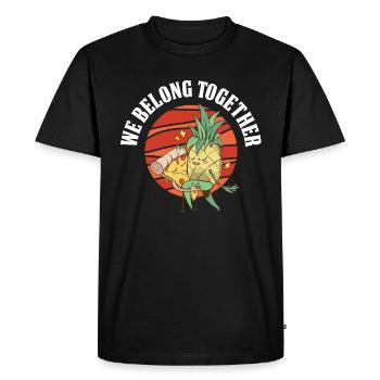 Pizza Pineapple Pizza - Men's Premium Organic T-Shirt - black - Front - Nico (187cm)