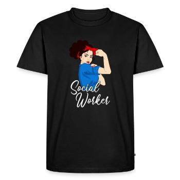Social Worker Girl, social worker - T-shirt Premium bio Homme - noir - Devant - Nico (187cm)