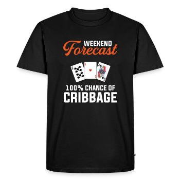 Cribbage weekend forecast funny cribbage - Men's Premium Organic T-Shirt - black - Front - Nico (187cm)