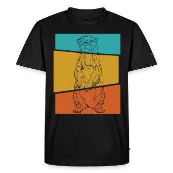 Otter - Männer Premium Bio T-Shirt - Schwarz - Vorne - Nico (187cm)