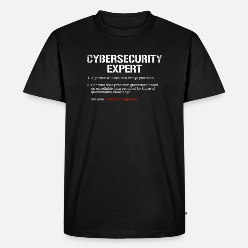 Cybersecurity Expert Definition, cyber security - Männer Premium Bio T-Shirt - Schwarz