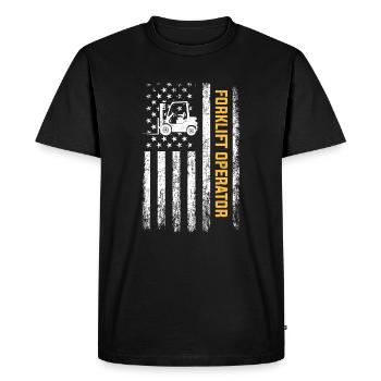Forklift American forklift operator - T-shirt Premium bio Homme - noir - Devant - Nico (187cm)