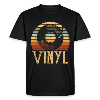 Vinyle vinyle phonographe cadeau - T-shirt Premium bio Homme - noir - Devant - Nico (187cm)