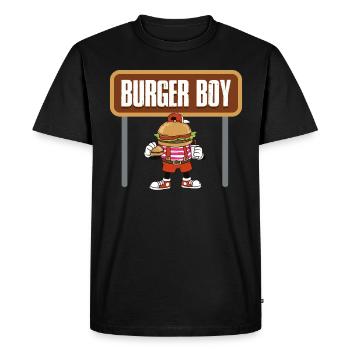 Burger Boy Burger cadeau - T-shirt Premium bio Homme - noir - Devant - Nico (187cm)