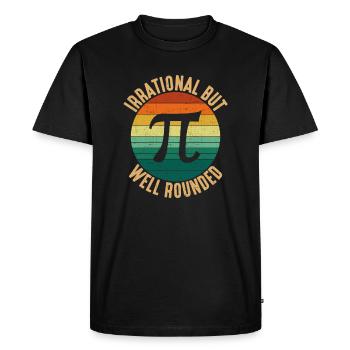 irrational but well rounded, Math Teachers Pi Day - Men's Premium Organic T-Shirt - black - Front - Nico (187cm)