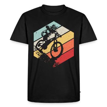 MTB Downhill Cadeau Retro - T-shirt Premium bio Homme - noir - Devant - Nico (187cm)