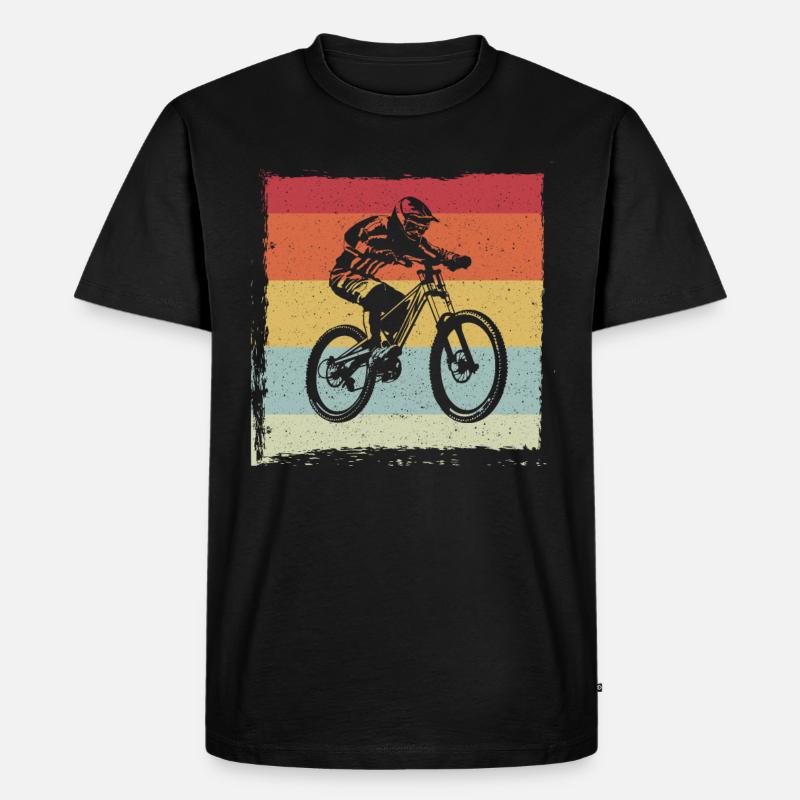 MTB Downhill - Männer Premium Bio T-Shirt - Schwarz