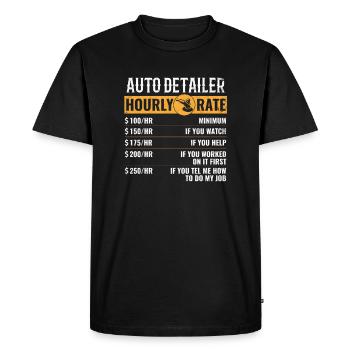 Détails de la voiture Hourly Hourly, détails de voiture - T-shirt Premium bio Homme - noir - Devant - Nico (187cm)