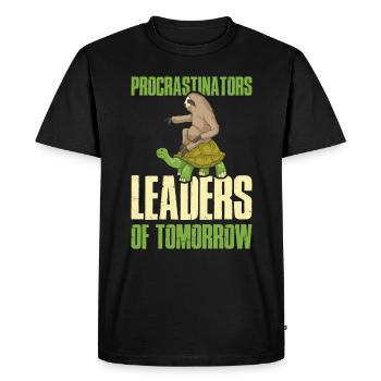 Procrastinators Leaders Procrastination Gift - Men's Premium Organic T-Shirt - black - Front - Nico (187cm)
