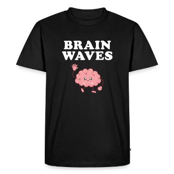 brain waves, neurology brain neuroscience - T-shirt Premium bio Homme - noir - Devant - Nico (187cm)