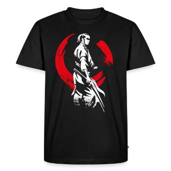 Samouraï Ronin - T-shirt Premium bio Homme - noir - Devant - Nico (187cm)