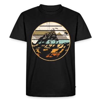 Vintage Mountains Hiking Mountaineering Mountain Lovers Ge - Men's Premium Organic T-Shirt - black - Front - Nico (187cm)