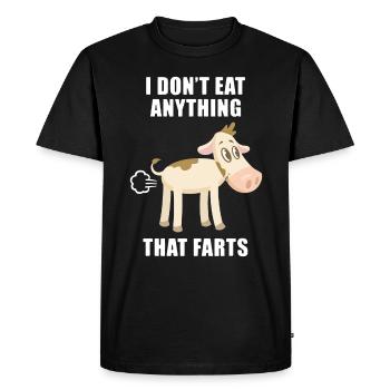 Végétarien drôle Végétalien doux cochon - T-shirt Premium bio Homme - noir - Devant - Nico (187cm)