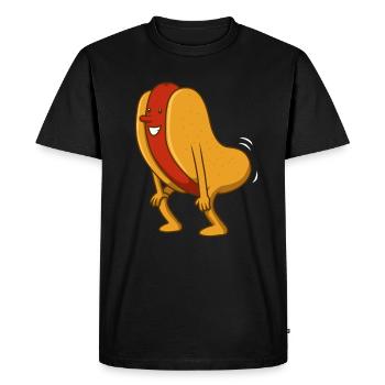 Dancing Hot dog cadeau de saucisse - T-shirt Premium bio Homme - noir - Devant - Nico (187cm)