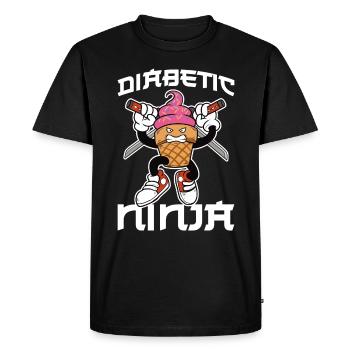 Diabetic Ninja diabétique cadeau - T-shirt Premium bio Homme - noir - Devant - Nico (187cm)