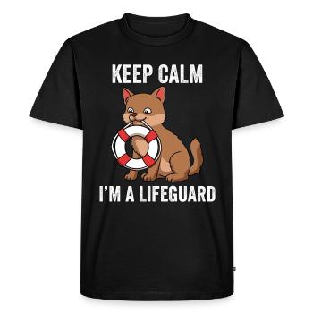 In the A Lifeguard Lifeguard Gift - Men's Premium Organic T-Shirt - black - Front - Nico (187cm)